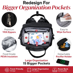 Best Diaper Bag Backpack with Changing Station, Heated Bottle Pockets, Baby Essentials, Newborn Gift - JustBaby Luv - Baby Product