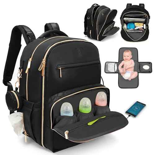 PU Leather Diaper Bag Backpack