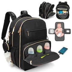 PU Leather Diaper Bag Backpack