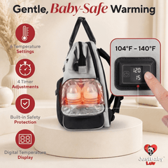 JustBaby Luv Diaper Backpack Bag with warming bottle pocket