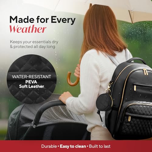 Luxury Faux Leather Diaper Bag Backpack - JustBaby Luv