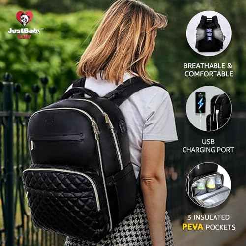 PU Leather Diaper Bag Backpack