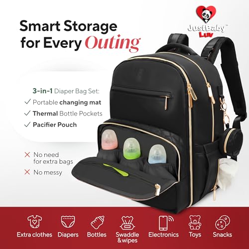 Luxury Faux Leather Diaper Bag Backpack - JustBaby Luv