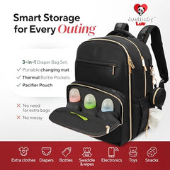 Luxury Faux Leather Diaper Bag Backpack - JustBaby Luv