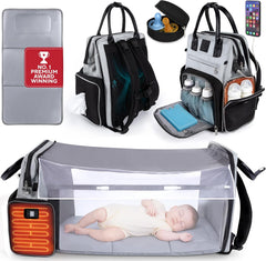 Premium Diaper Bag Backpack with Changing Station, Heated Bottle Pockets, Newborn Gift