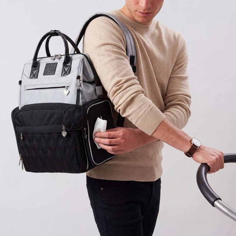 Premium Diaper Bag Backpack with Changing Station, Heated Bottle Pockets, Newborn Gift