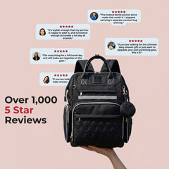 Premium Diaper Bag Backpack with Changing Station, Heated Bottle Pockets, Newborn Gift