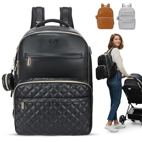 Luxury Faux Leather Diaper Bag Backpack - JustBaby Luv