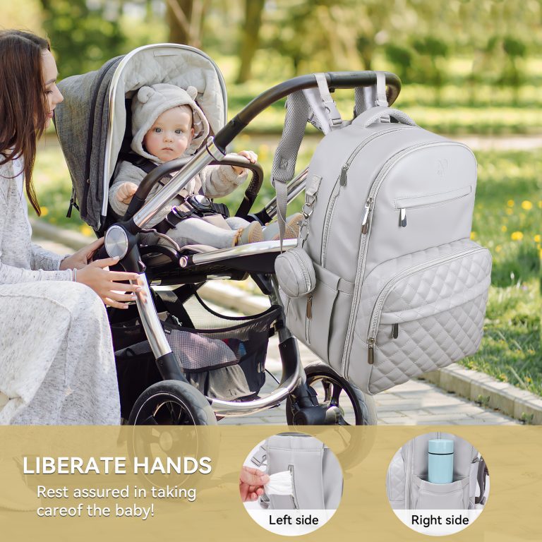 grey pu leather diaper bag bakpack jastbaby luv faux diaper bag