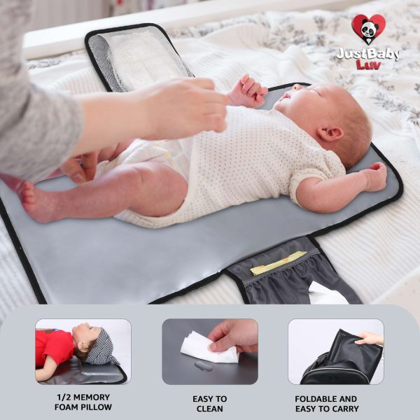 durable leather diaper bag with matching changing pad and pacifier