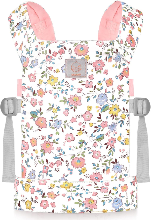 GAGAKU Baby Doll Carrier Front and Back Stuffed Animal Carriers for Little Girls - Pink