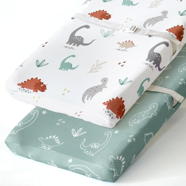 Stretchy Changing Pad Covers BROLEX Changing Table Cover for Baby Boys Girls,2 Pack Jersey Knit,Owl & Bear