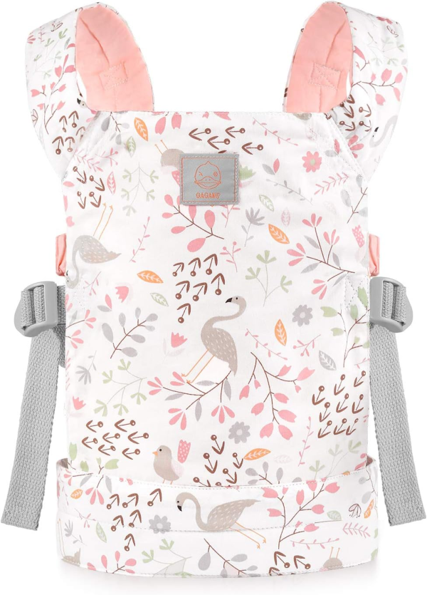 GAGAKU Baby Doll Carrier Front and Back Stuffed Animal Carriers for Little Girls - Pink