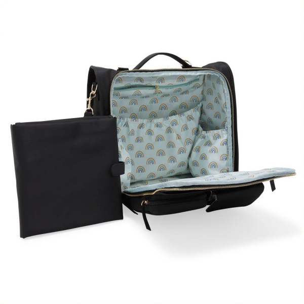 Modrn Convertible Diaper Bag with Exterior Wipe Holder, Black