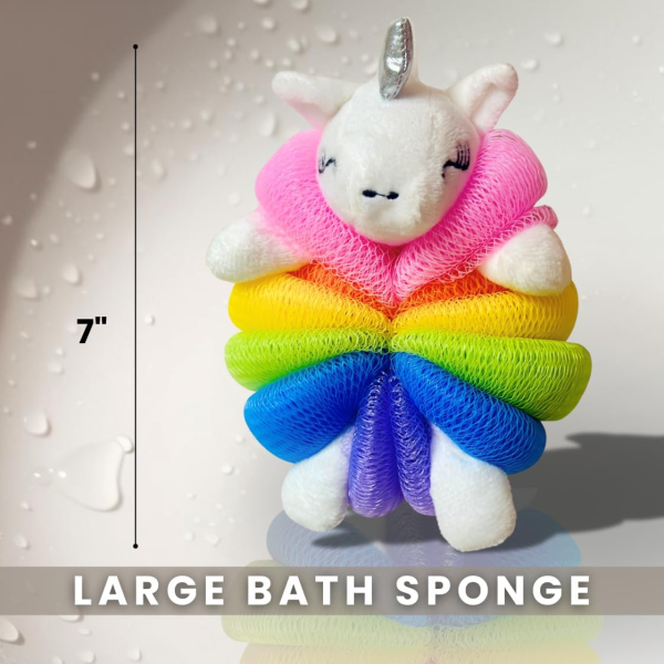 Cute Bath Sponge Loofah - Soft Mesh Body Pouf, Gentle Shower Sponges (3 Pack)