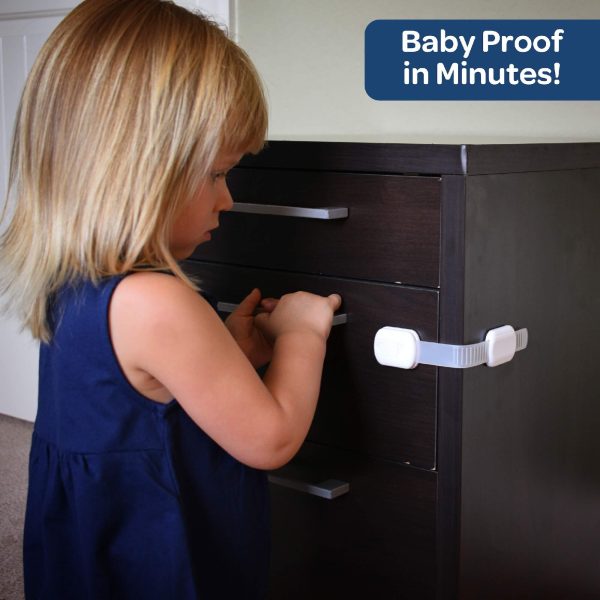 Wittle Multifunctional Child Safety Cabinet Locks (8 Pack) | Baby Proof Cabinet and Drawer Locks