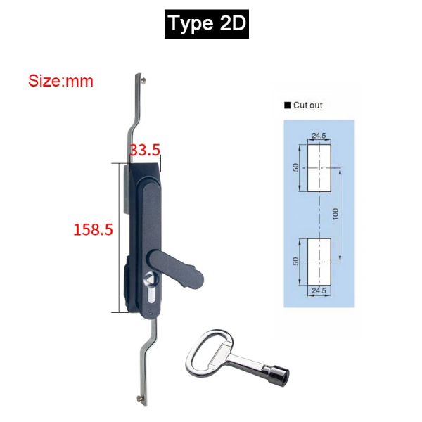 New 2PCS Industrial Equipment Cabinet Locks Distribution Box Locks Switch Control Electrical Cabinet Locks+Keys (Keys Alike)