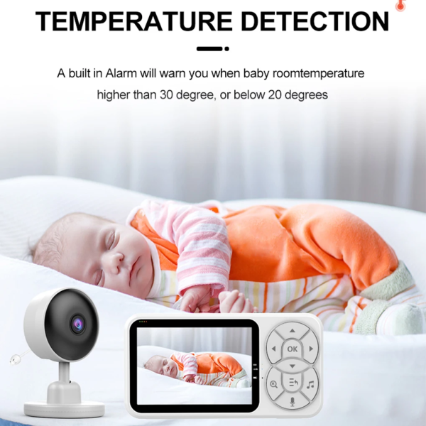Smart Home Video Baby Monitors with Temperature and Feeding Alerts 5 Inch IPS Color Display 480P A