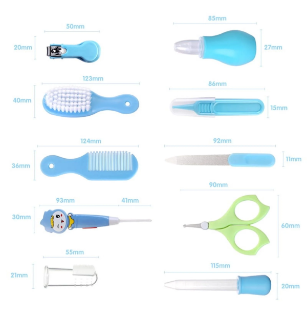 DEELLEEO Baby Grooming Kit, Baby Health Care Kit, Newborn Baby Care Accessories, 10PCS Baby Health Care Set Portable Baby Care Kit, Safety Cutter Baby Nail Kit for Nursing Baby Heath