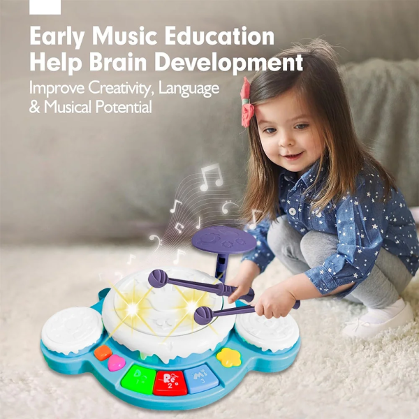 Kids Drum Set for Toddlers 1-3 Musical Baby Girl Toys for 1 Year Old Girl, Toddler Girl Toys Age 1-2 Birthday Gifts