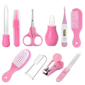 Baby Healthcare and Grooming Kit, Casewin 10 in 1 Newborn Essentials Nursery Care Set with Toothbrush Nail Clipper File Nose Cleaner Nasal Aspirator - Baby Item for Infant Toddlers Boys Girls Kids