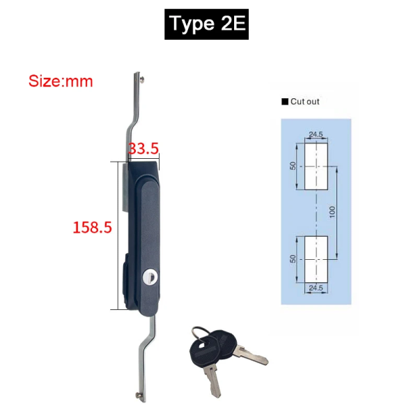 New 2PCS Industrial Equipment Cabinet Locks Distribution Box Locks Switch Control Electrical Cabinet Locks+Keys (Keys Alike)