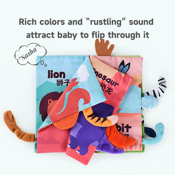 New Soft Baby Books Toys 3D Touch Feel Cloth Book Animal Cloth Book Sensory Early Learning Toys Infant Toddler Gifts 0-12 Months