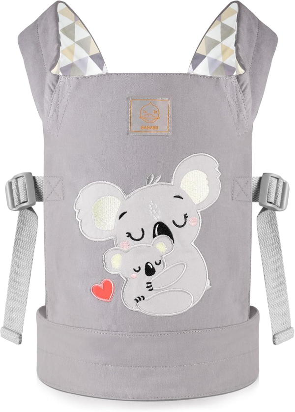 GAGAKU Baby Doll Carrier Front and Back Stuffed Animal Carriers for Little Girls - Pink