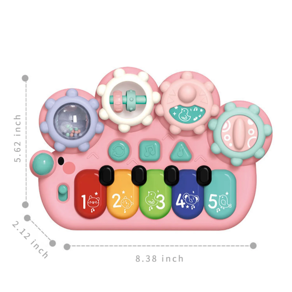 TITOUMI Light up Musical Toys for Toddlers 1-3 Boys Girls, Rly Educational Music Toy, Pink