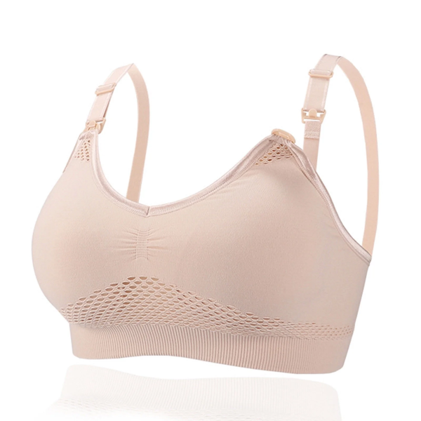Women Hands-Free Breast Pump Nursing Bras Maternity Pregnant Breastfeeding Vest on Clearance Beige S(S)