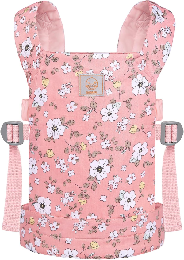 GAGAKU Baby Doll Carrier Front and Back Stuffed Animal Carriers for Little Girls - Pink