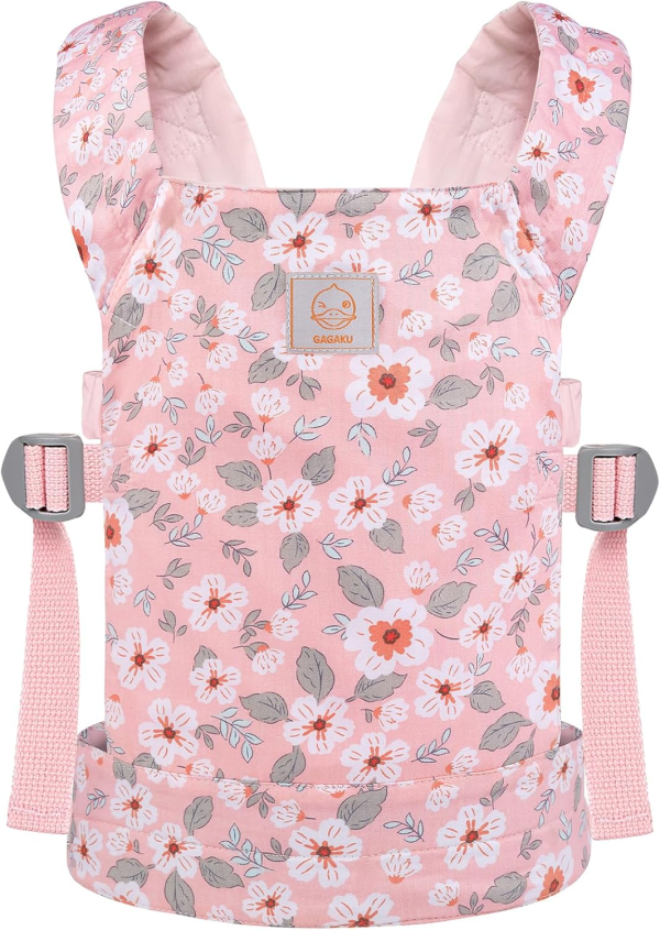 GAGAKU Doll Carrier Front and Back Soft Cotton Stuffed Animal Carriers for Baby - Rose Garden