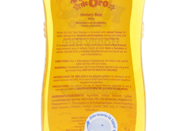 Ricitos De Oro Hypoallergenic Honey Baby Shampoo 400Ml - Champu De Miel Para Bebe (Pack of 3)