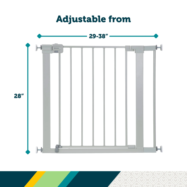 Safety 1St Pressure Mounted Baby Gates for Doorways, Securetech® No-Drill, with Door, 29-38"