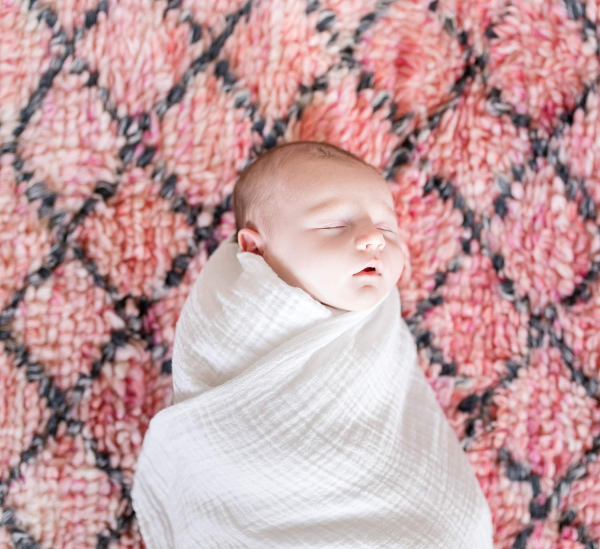 Cotton Organics Muslin Swaddle Blanket, Extra Soft and Hypoallergenic Organic Cotton, Gift Box (Natural White)