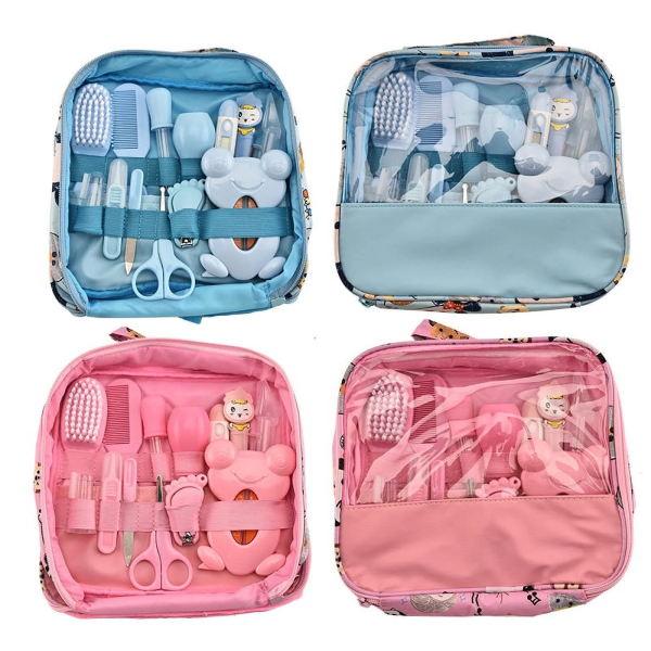 OBOSOE 13PCS Baby Grooming Kits,First Aid Kits,Baby Care Kits,Baby Brushes,Nail Clippers,Nose Cleaners and Other Beauty Kits