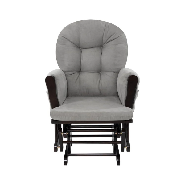 Brisbane Nursery Glider & Ottoman Sets, Glider Recliner Nursery Rocking Chair, Nursery Glider Rocker with Ottoman, Reclining Gliders & Chairs for Breastfeeding, Reading, Napping - Espresso/Dark Gray