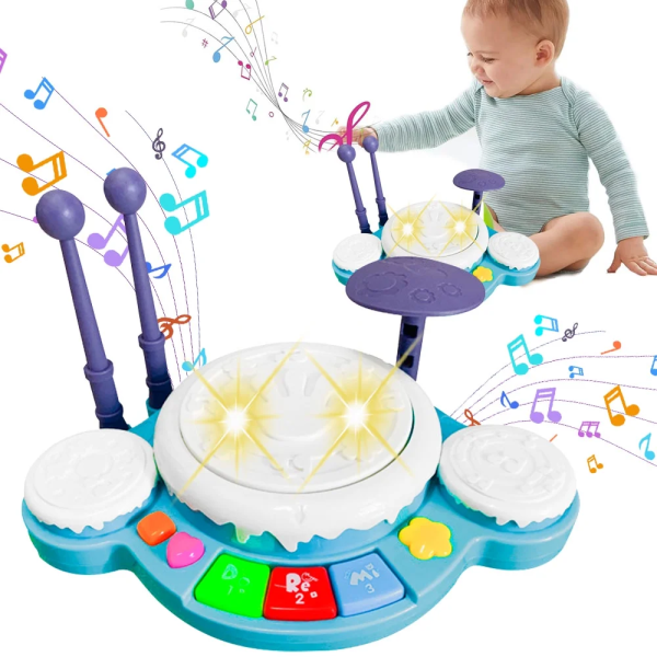 Kids Drum Set for Toddlers 1-3 Musical Baby Girl Toys for 1 Year Old Girl, Toddler Girl Toys Age 1-2 Birthday Gifts