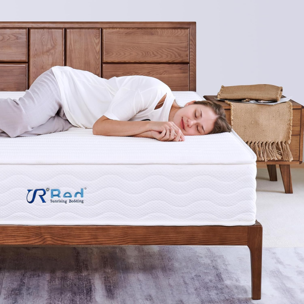 Queen Mattress,10 Inch Hybrid Mattress in a Box with Gel Memory Foam Mattress, Natural Latex Mattress Individually Wrapped Pocket Coils Innerspring Mattress, Pressure Relief, Back Pain Relief