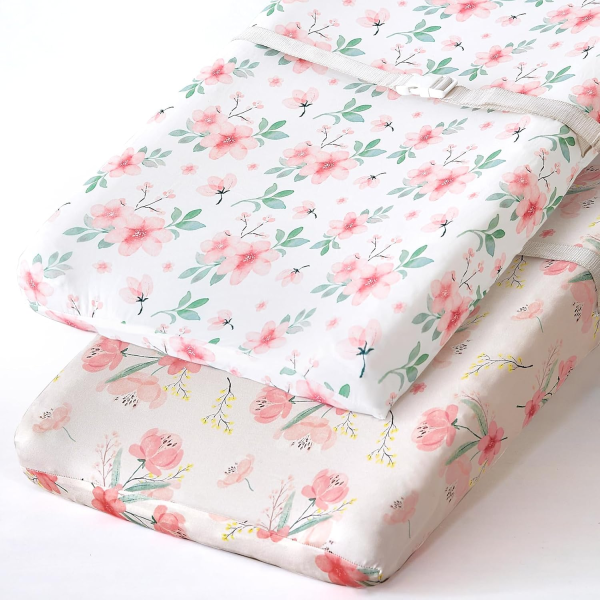 Stretchy Changing Pad Covers BROLEX Changing Table Cover for Baby Boys Girls,2 Pack Jersey Knit,Owl & Bear
