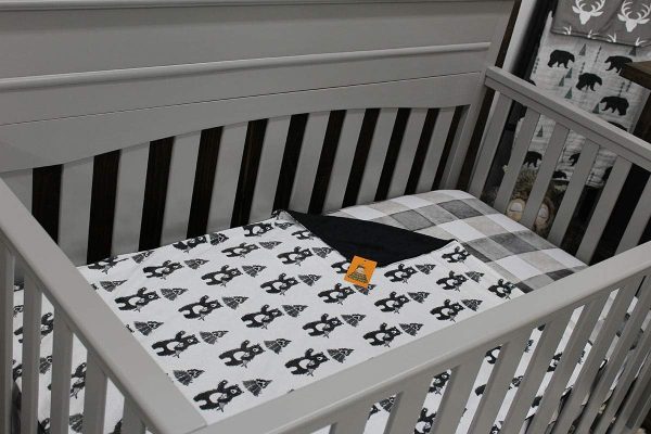 Dear Baby Gear Deluxe Baby Blanket - Unisex Reversible Soft, Double Layer Blankets for Boys and Girls - Newborn Blankets - Infant Crib Bedding Decor - BB Bear with Campfire, 40X30 Inches