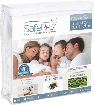 Saferest Mattress Protector College Dorm Room, New Home, First Apartment Essentials - Cotton, Waterproof Mattress Cover Protector and Encasement - Premium (Polyester, Twin XL)