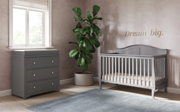 Child Craft Camden Crib, Dresser, and Nightstand Nursery Set, 3-Piece, Includes 4-In-1 Convertible Crib, 3 Drawer Dresser, and Nightstand, Grows with Your Baby (Matte White)