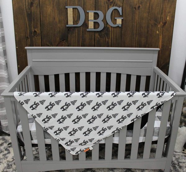 Dear Baby Gear Deluxe Baby Blanket - Unisex Reversible Soft, Double Layer Blankets for Boys and Girls - Newborn Blankets - Infant Crib Bedding Decor - BB Bear with Campfire, 40X30 Inches