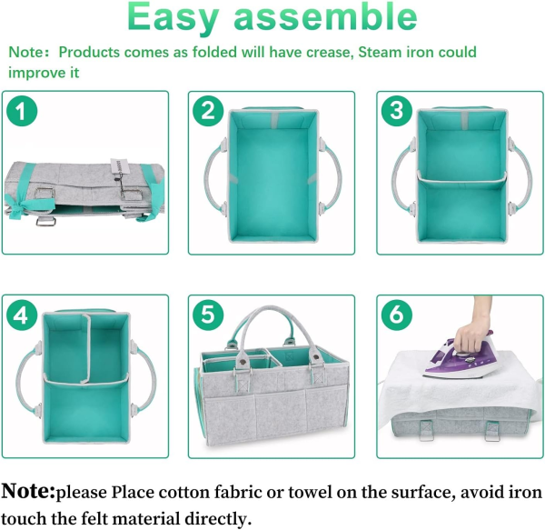 Baby Diaper Caddy Organizer for Boy or Girl Large Nursery Storage Bin Basket Portable Holder Tote Bag for Changing Table and Car Baby Shower Gifts Newborn Essentials Stuff Registry Must Haves Item