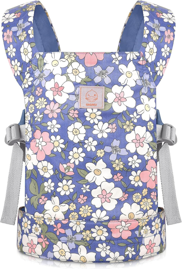 GAGAKU Doll Carrier Front and Back Soft Cotton Stuffed Animal Carriers for Baby - Rose Garden