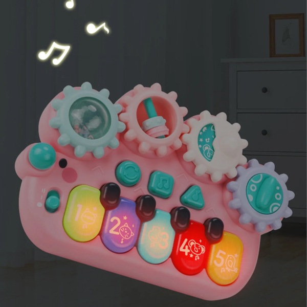 TITOUMI Light up Musical Toys for Toddlers 1-3 Boys Girls, Rly Educational Music Toy, Pink