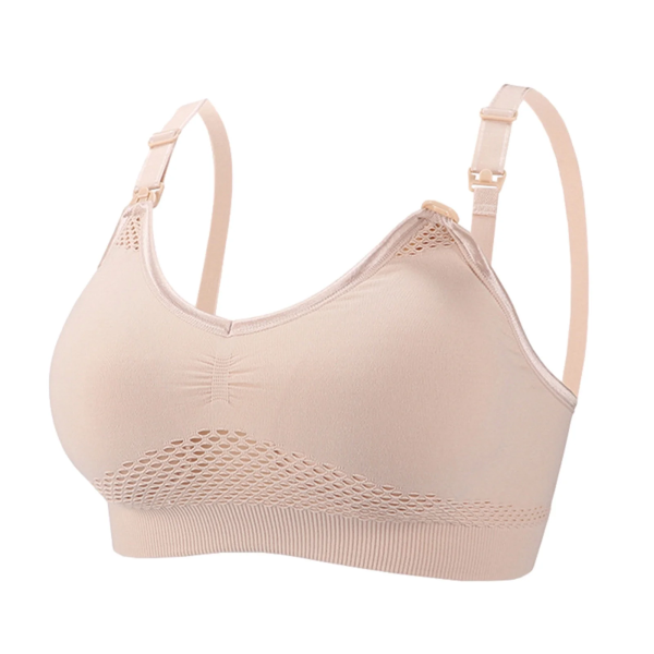 Women Hands-Free Breast Pump Nursing Bras Maternity Pregnant Breastfeeding Vest on Clearance Beige S(S)