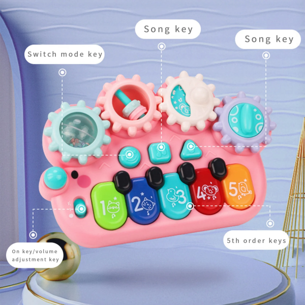 TITOUMI Light up Musical Toys for Toddlers 1-3 Boys Girls, Rly Educational Music Toy, Pink