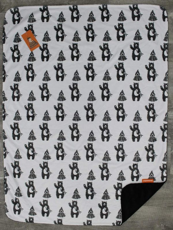 Dear Baby Gear Deluxe Baby Blanket - Unisex Reversible Soft, Double Layer Blankets for Boys and Girls - Newborn Blankets - Infant Crib Bedding Decor - BB Bear with Campfire, 40X30 Inches